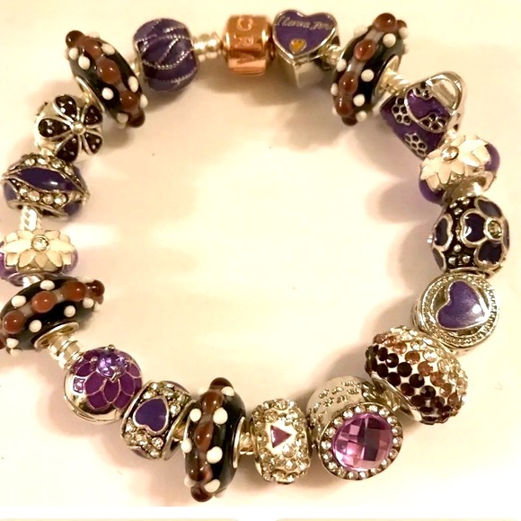 Sterling Silver Swarovski Chrystal charm bracelet - Picture 7 of 9